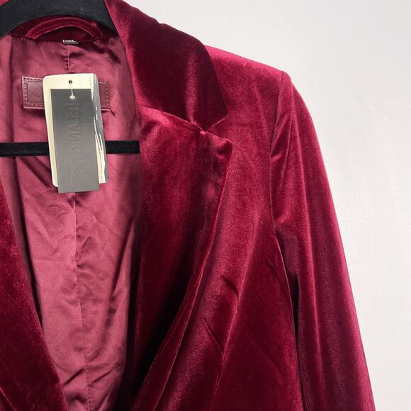 New Blank NYC XSmall XS Burgundy Red Low Key Velvet Blazer Evereve Lined Holiday - Picture 5 of 10